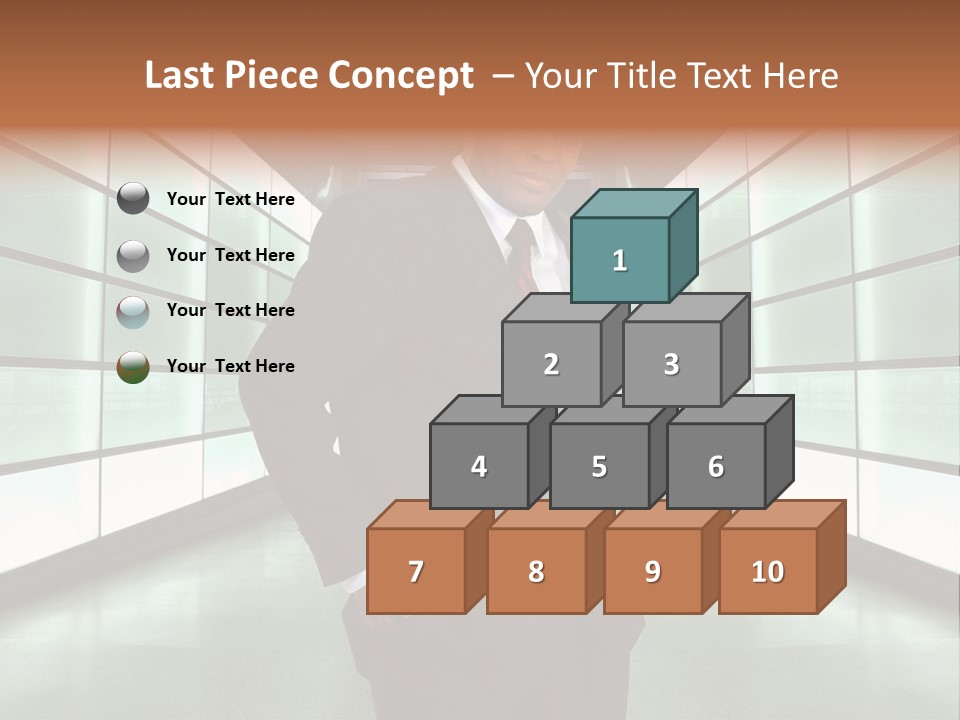 A Man In A Suit Is Standing In A Room PowerPoint Template