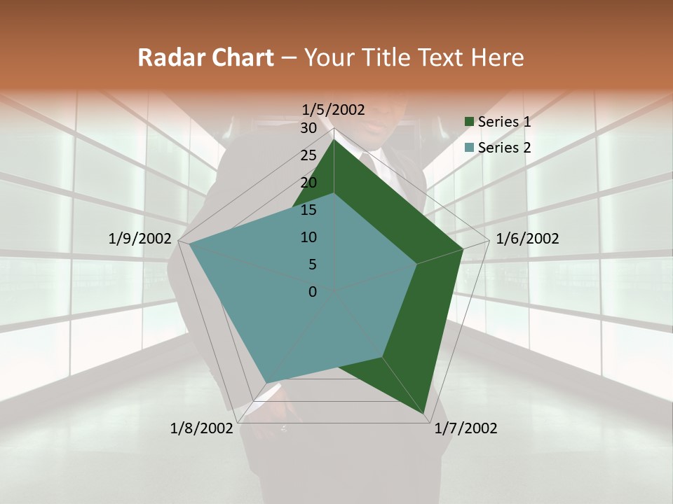 A Man In A Suit Is Standing In A Room PowerPoint Template