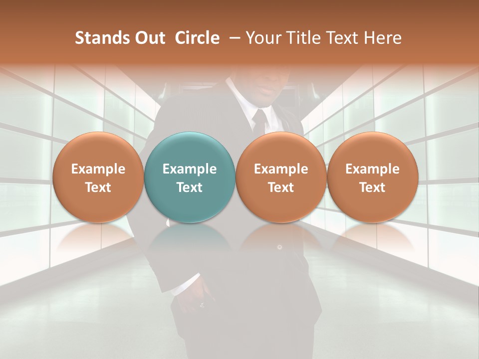 A Man In A Suit Is Standing In A Room PowerPoint Template