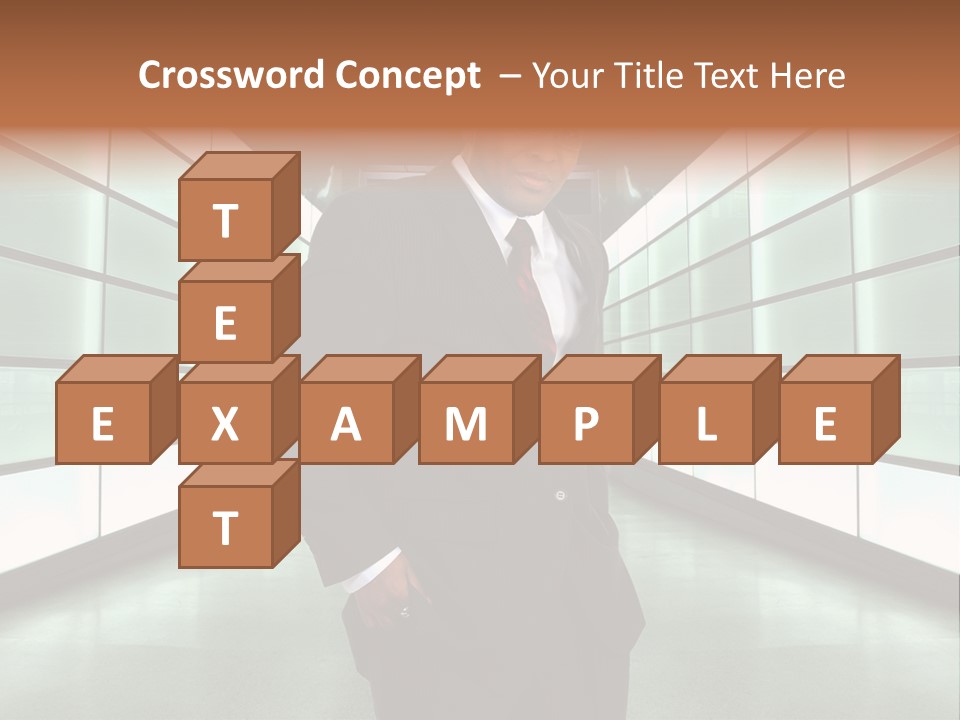 A Man In A Suit Is Standing In A Room PowerPoint Template