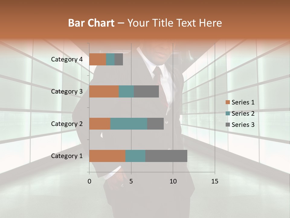 A Man In A Suit Is Standing In A Room PowerPoint Template