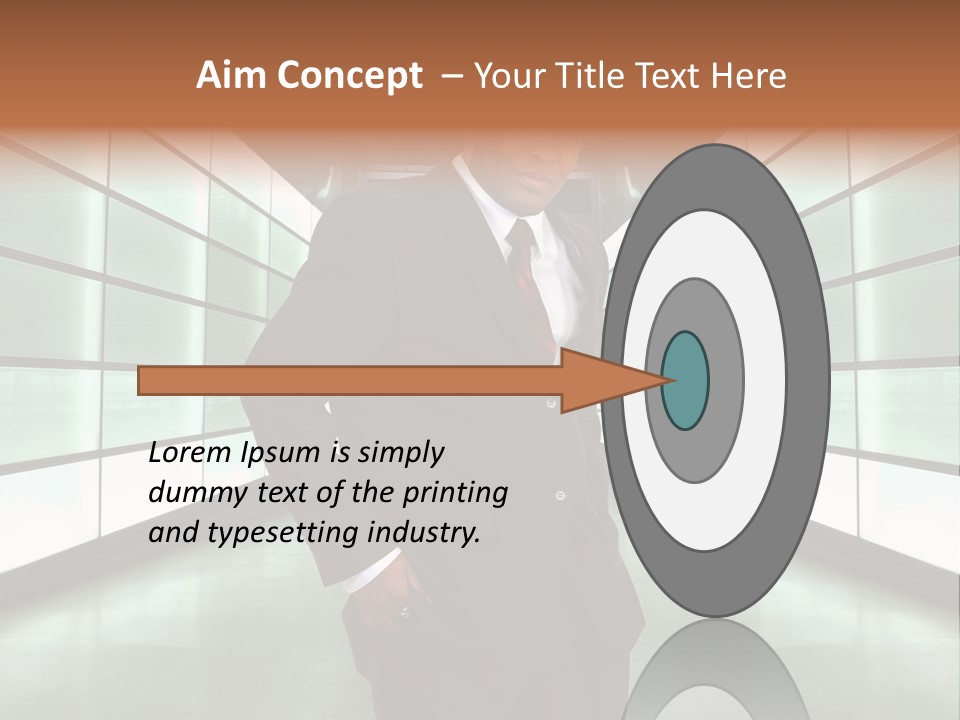 A Man In A Suit Is Standing In A Room PowerPoint Template