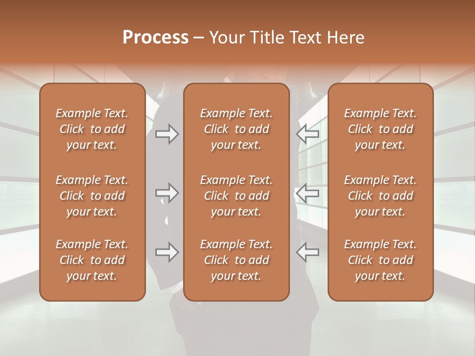 A Man In A Suit Is Standing In A Room PowerPoint Template