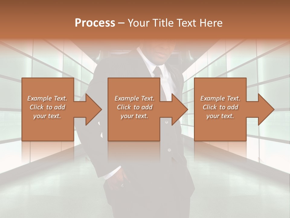 A Man In A Suit Is Standing In A Room PowerPoint Template