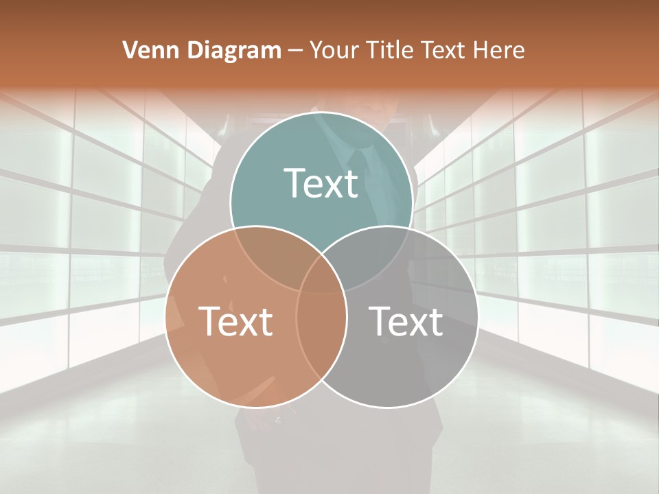 A Man In A Suit Is Standing In A Room PowerPoint Template