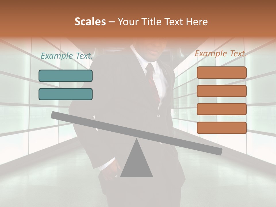 A Man In A Suit Is Standing In A Room PowerPoint Template