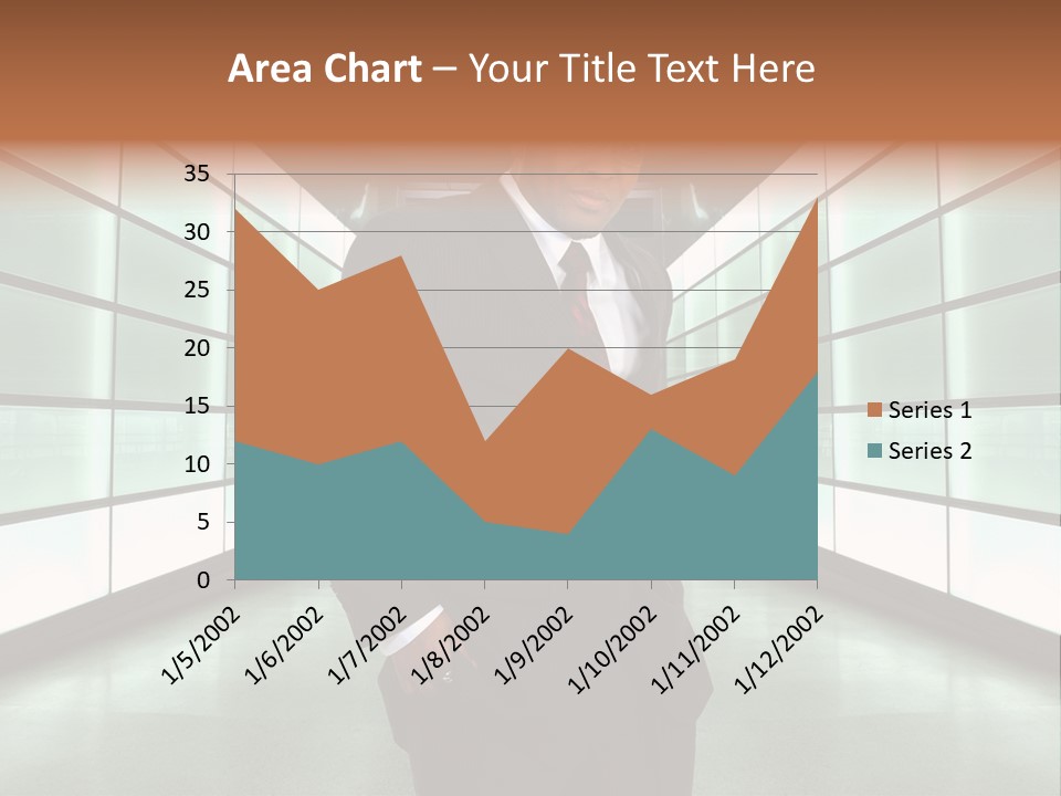 A Man In A Suit Is Standing In A Room PowerPoint Template