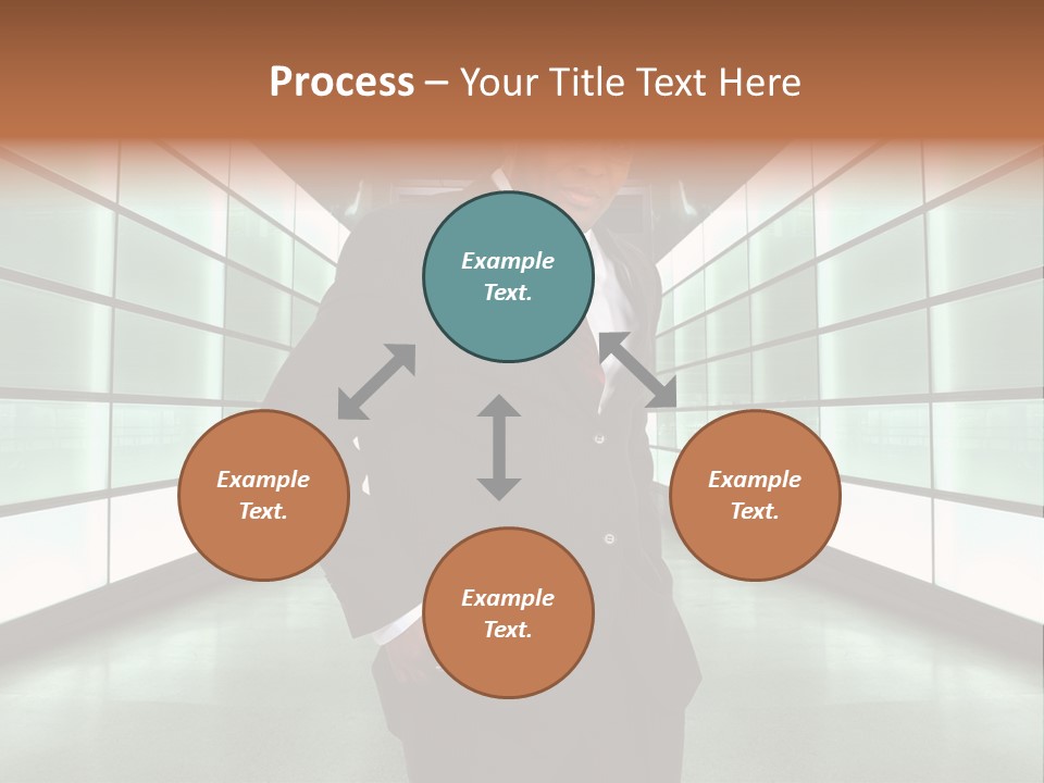 A Man In A Suit Is Standing In A Room PowerPoint Template