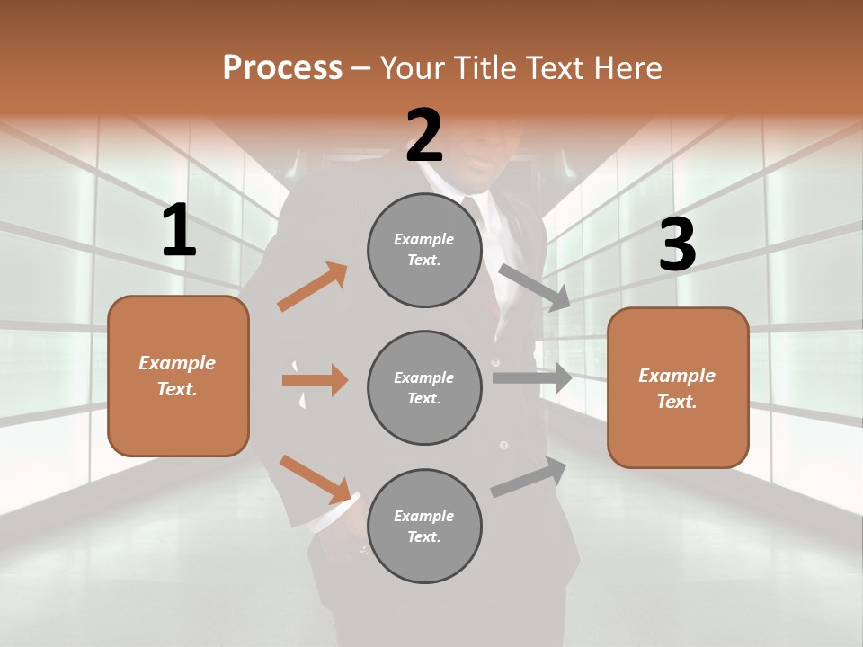 A Man In A Suit Is Standing In A Room PowerPoint Template