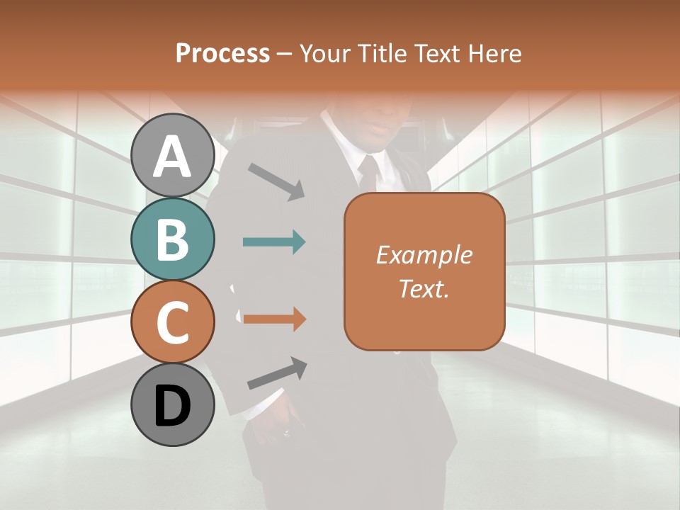 A Man In A Suit Is Standing In A Room PowerPoint Template