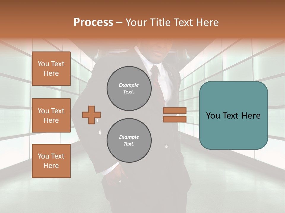 A Man In A Suit Is Standing In A Room PowerPoint Template
