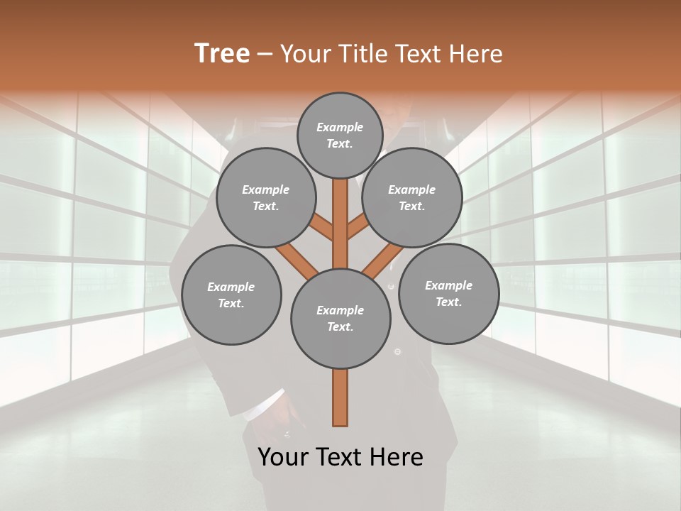 A Man In A Suit Is Standing In A Room PowerPoint Template