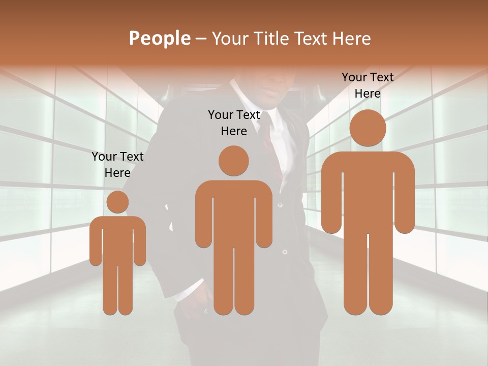 A Man In A Suit Is Standing In A Room PowerPoint Template