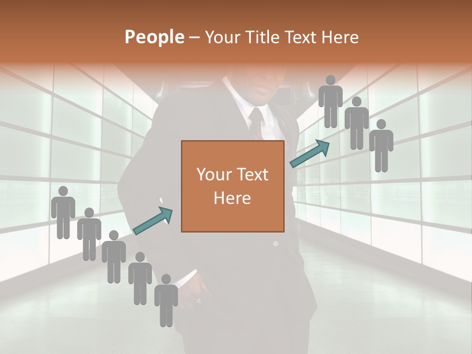 A Man In A Suit Is Standing In A Room PowerPoint Template