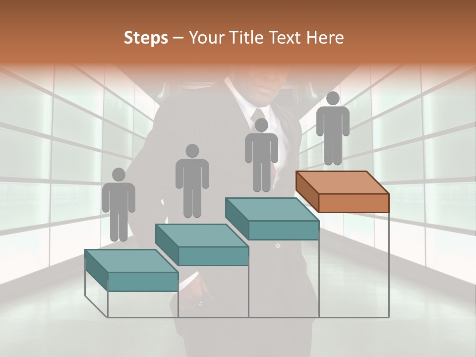 A Man In A Suit Is Standing In A Room PowerPoint Template