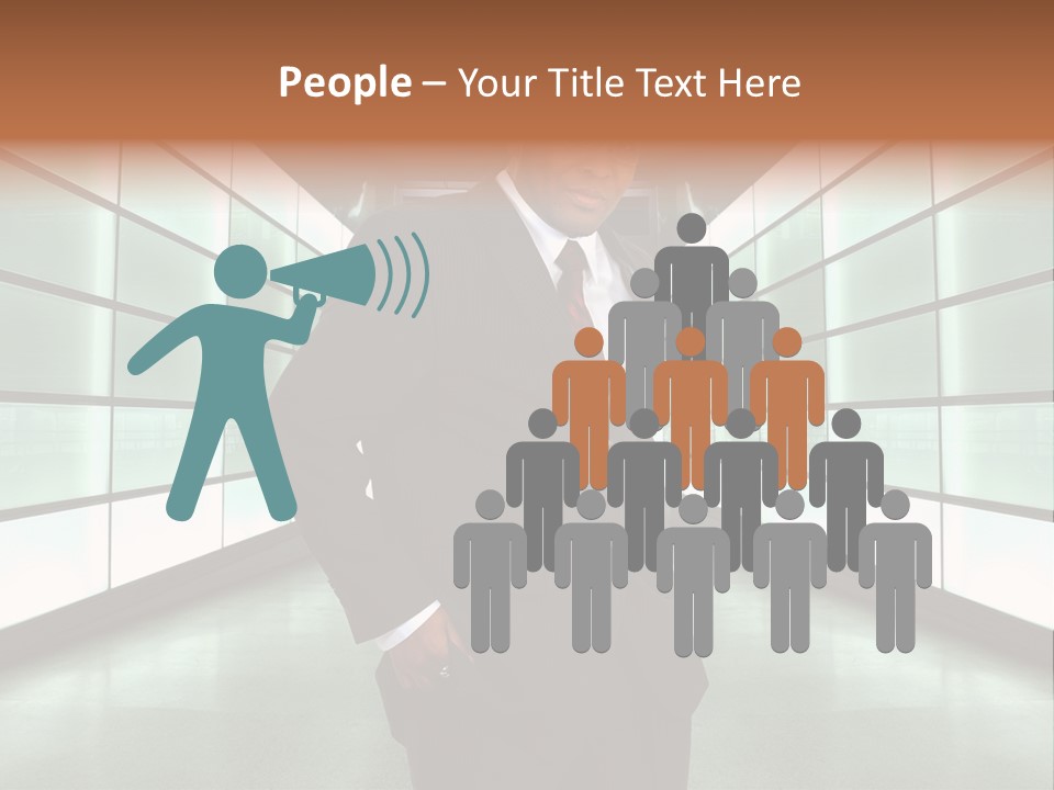 A Man In A Suit Is Standing In A Room PowerPoint Template