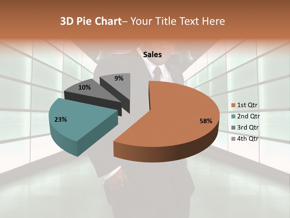 A Man In A Suit Is Standing In A Room PowerPoint Template