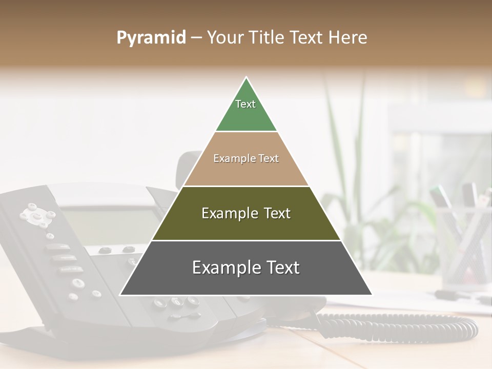 A Phone Sitting On Top Of A Wooden Desk PowerPoint Template