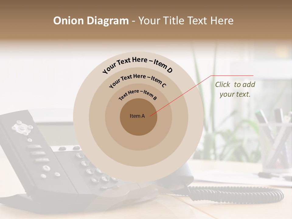 A Phone Sitting On Top Of A Wooden Desk PowerPoint Template