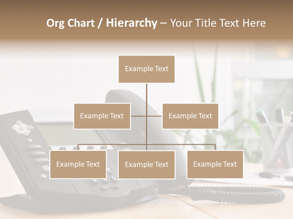 A Phone Sitting On Top Of A Wooden Desk PowerPoint Template
