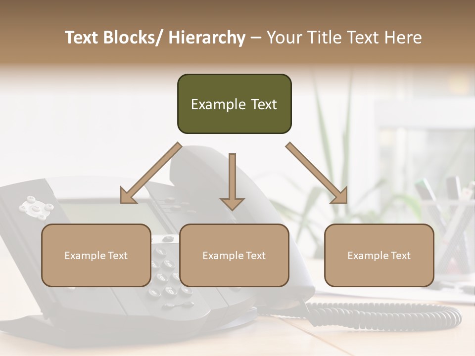 A Phone Sitting On Top Of A Wooden Desk PowerPoint Template