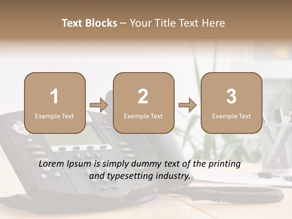A Phone Sitting On Top Of A Wooden Desk PowerPoint Template
