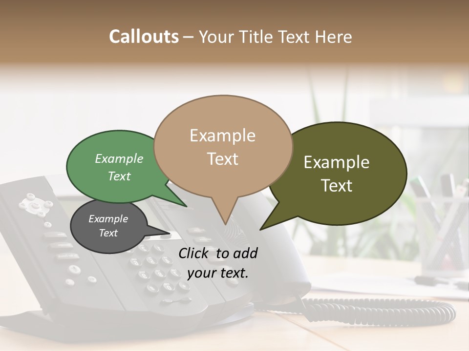 A Phone Sitting On Top Of A Wooden Desk PowerPoint Template