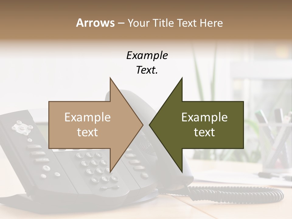 A Phone Sitting On Top Of A Wooden Desk PowerPoint Template