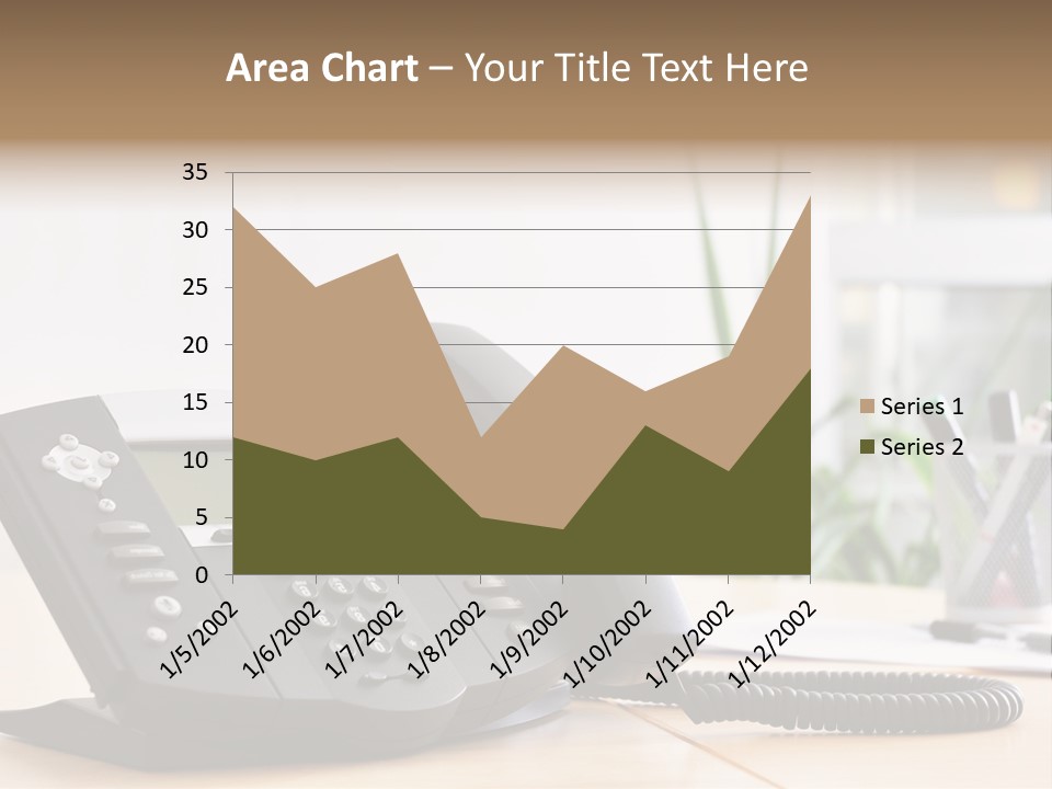 A Phone Sitting On Top Of A Wooden Desk PowerPoint Template
