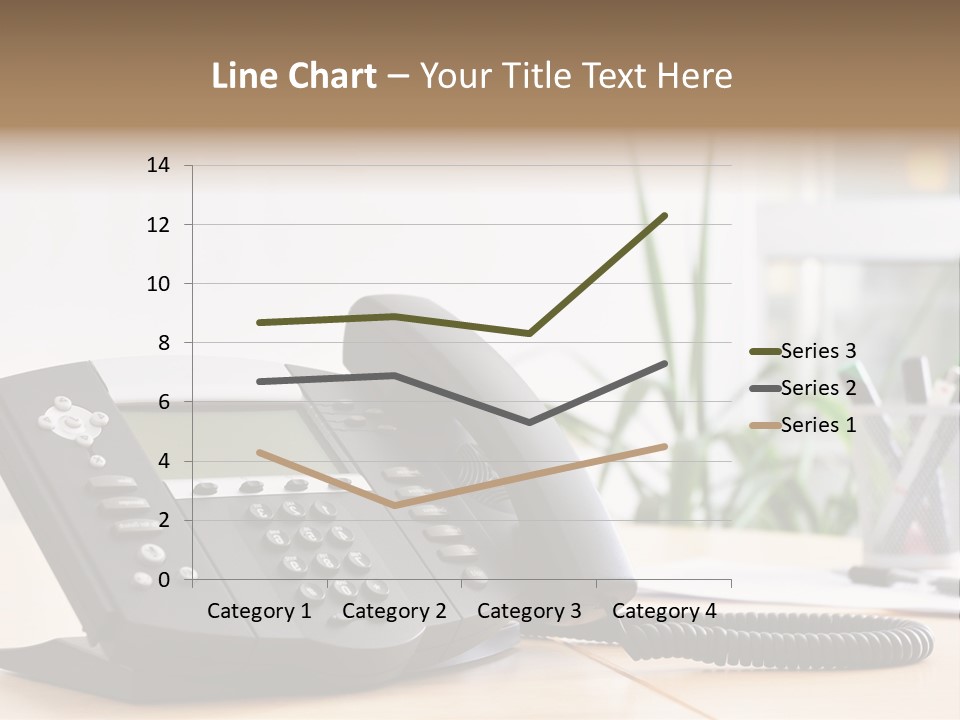 A Phone Sitting On Top Of A Wooden Desk PowerPoint Template