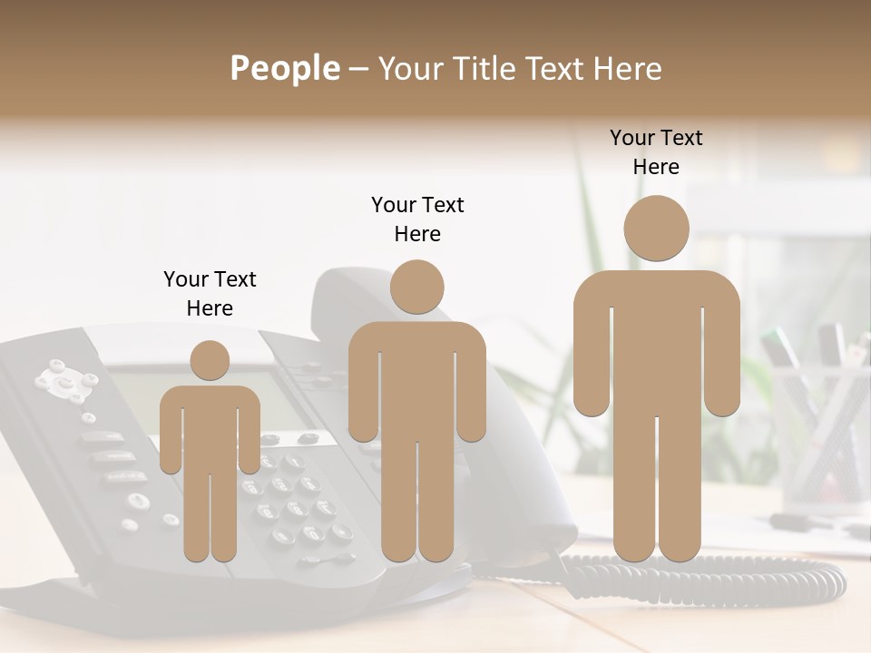 A Phone Sitting On Top Of A Wooden Desk PowerPoint Template