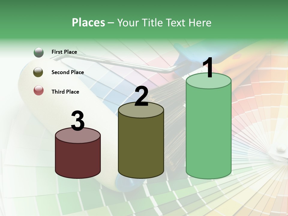 A Group Of Paint Brushes And A Paint Roller On A White Background PowerPoint Template