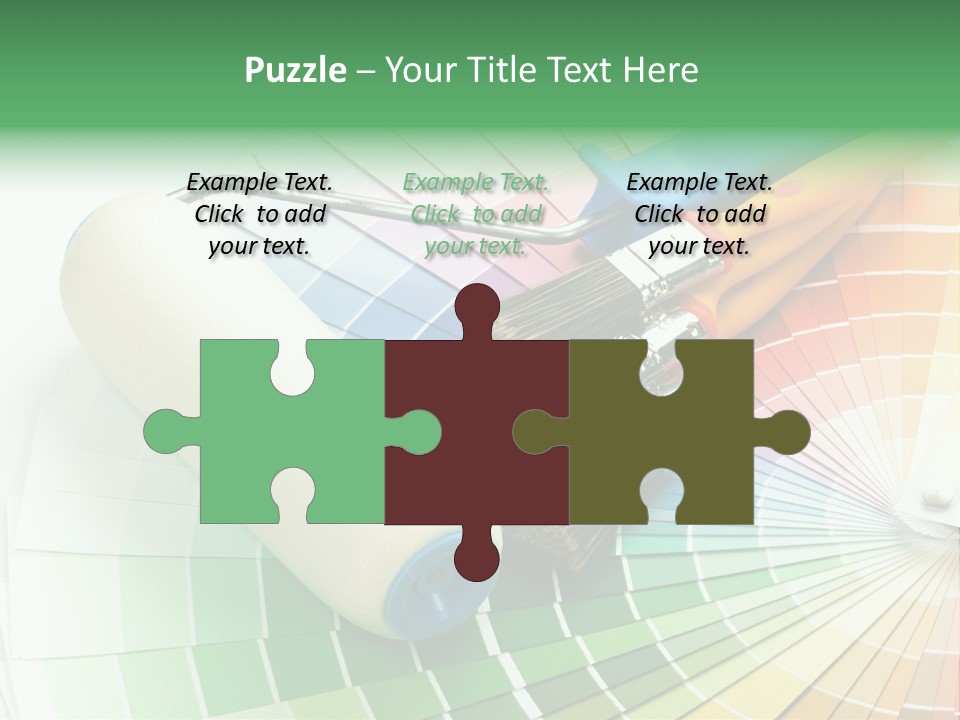 A Group Of Paint Brushes And A Paint Roller On A White Background PowerPoint Template