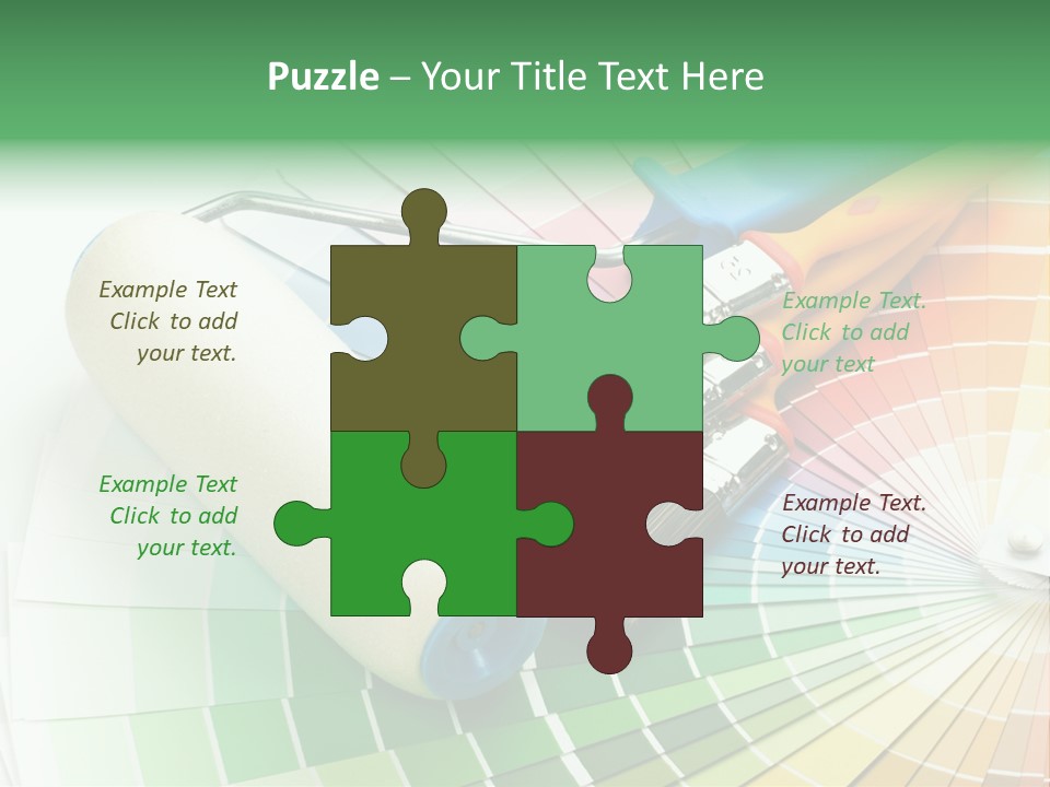 A Group Of Paint Brushes And A Paint Roller On A White Background PowerPoint Template