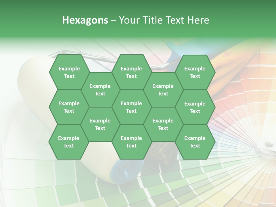 A Group Of Paint Brushes And A Paint Roller On A White Background PowerPoint Template