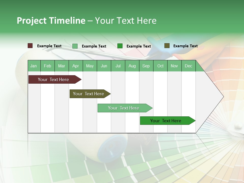 A Group Of Paint Brushes And A Paint Roller On A White Background PowerPoint Template
