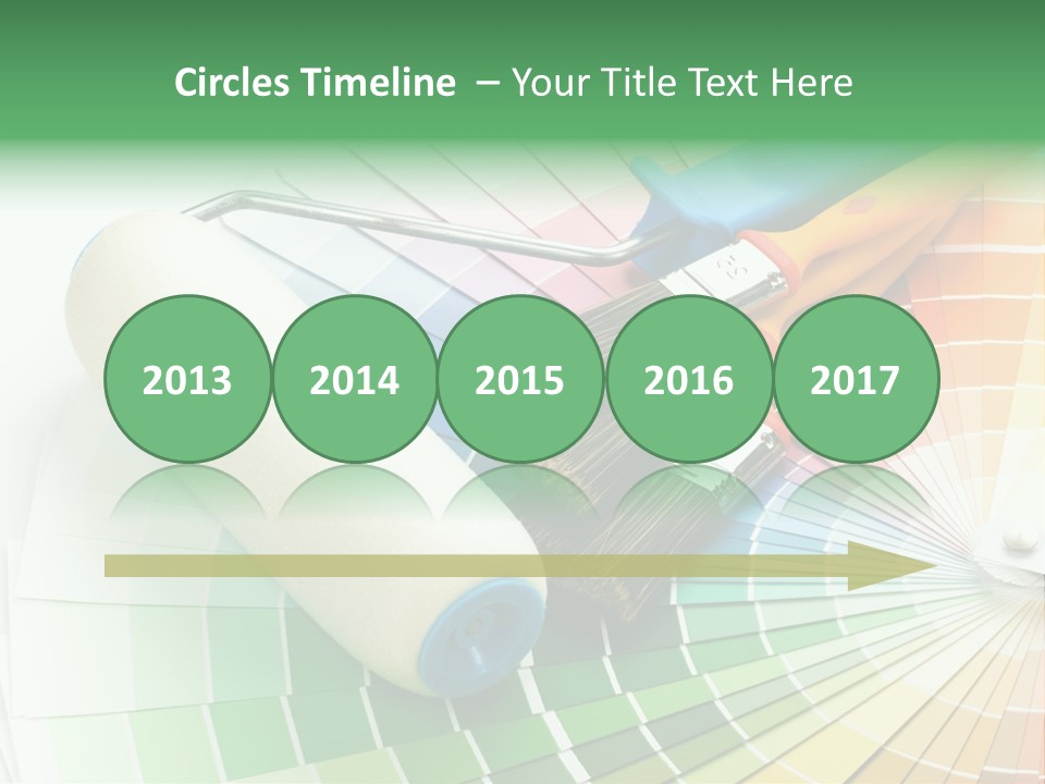 A Group Of Paint Brushes And A Paint Roller On A White Background PowerPoint Template