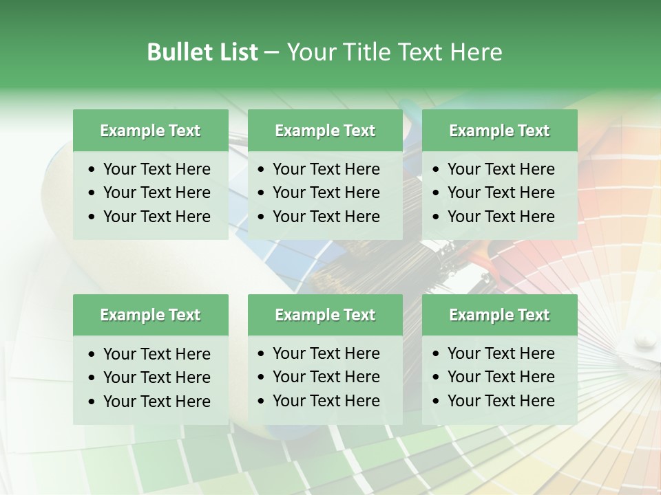 A Group Of Paint Brushes And A Paint Roller On A White Background PowerPoint Template