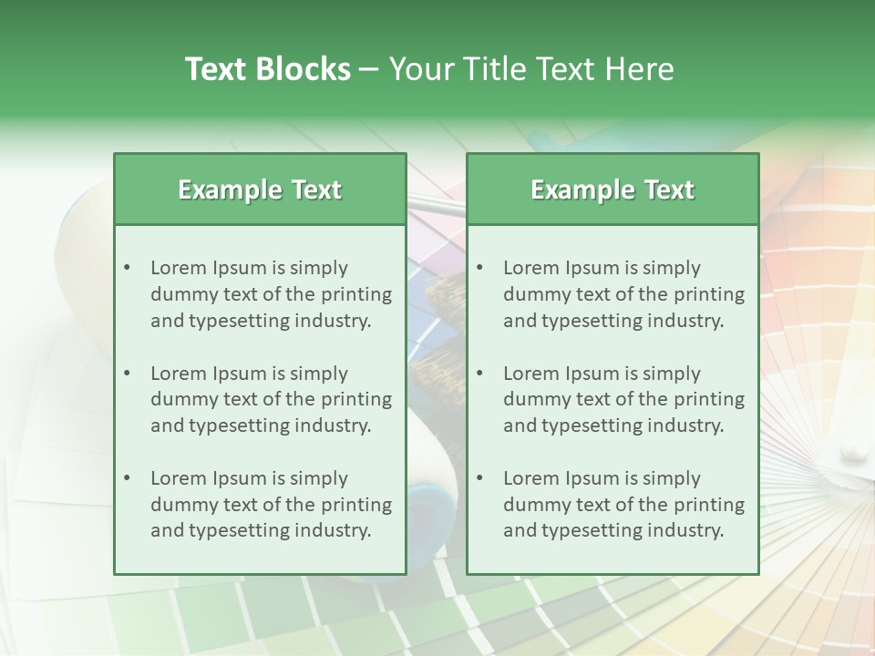 A Group Of Paint Brushes And A Paint Roller On A White Background PowerPoint Template