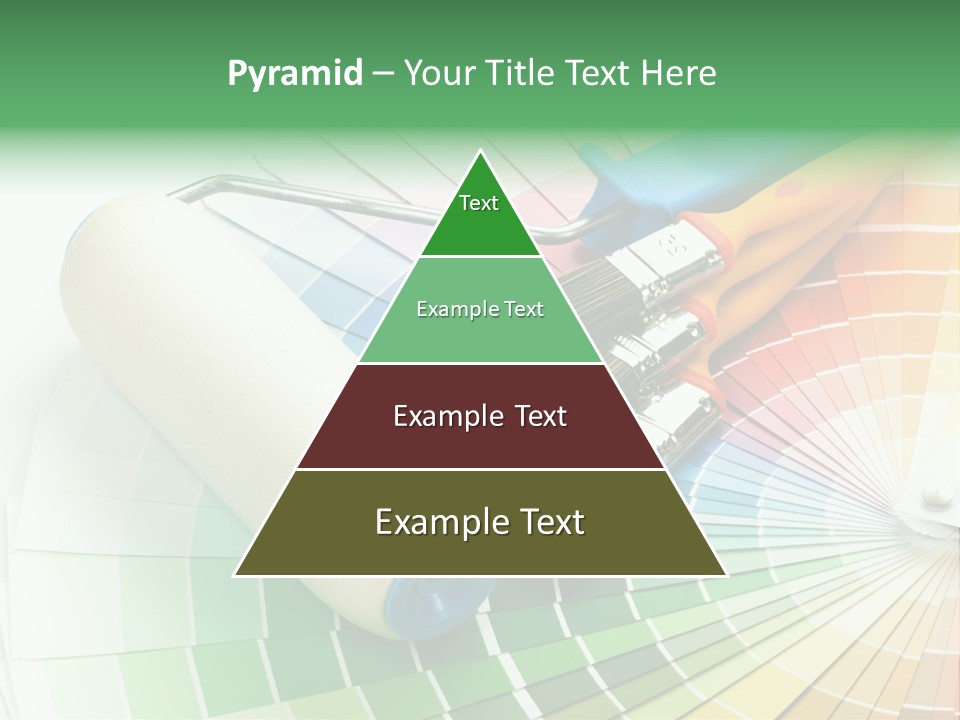 A Group Of Paint Brushes And A Paint Roller On A White Background PowerPoint Template