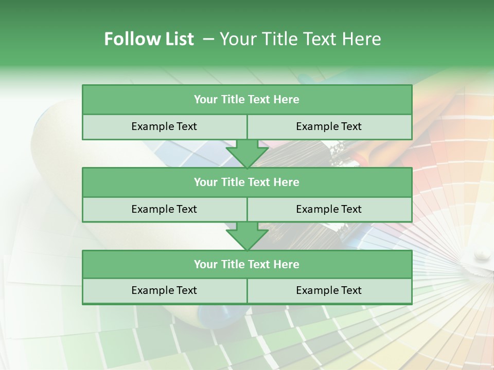 A Group Of Paint Brushes And A Paint Roller On A White Background PowerPoint Template