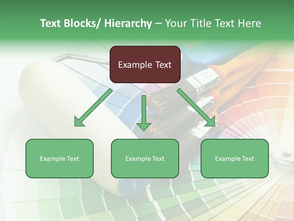 A Group Of Paint Brushes And A Paint Roller On A White Background PowerPoint Template