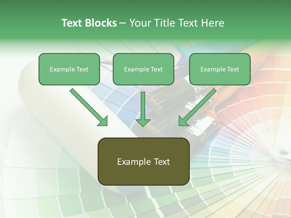A Group Of Paint Brushes And A Paint Roller On A White Background PowerPoint Template