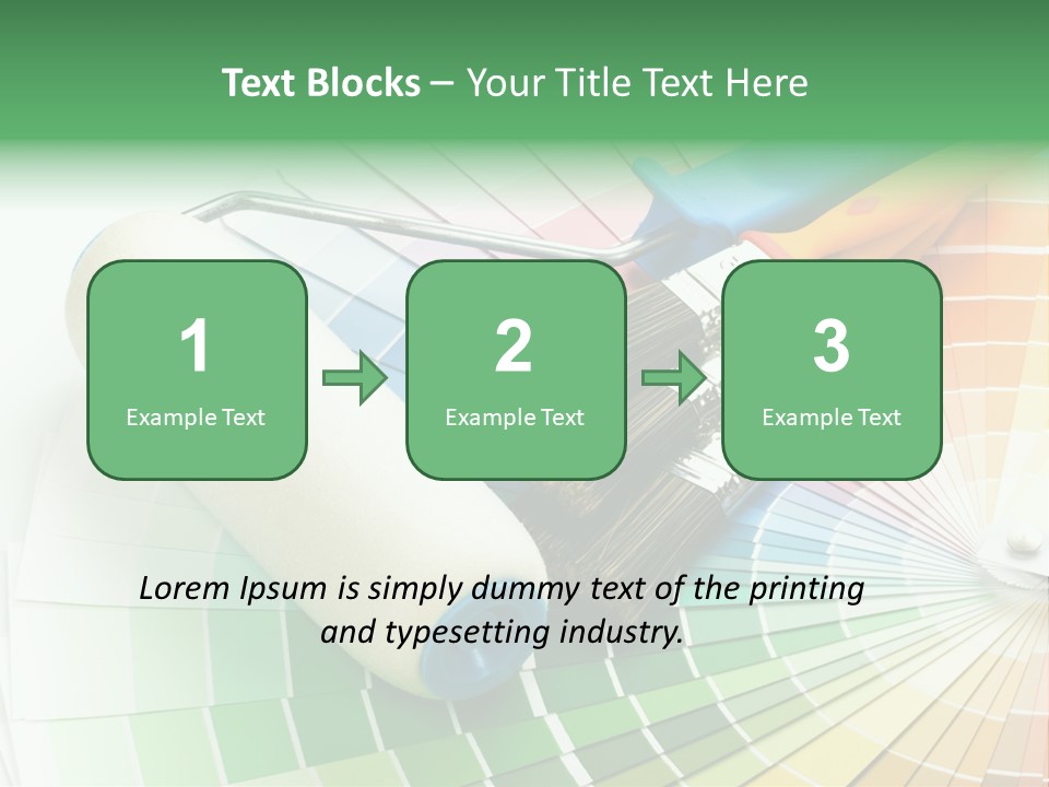 A Group Of Paint Brushes And A Paint Roller On A White Background PowerPoint Template