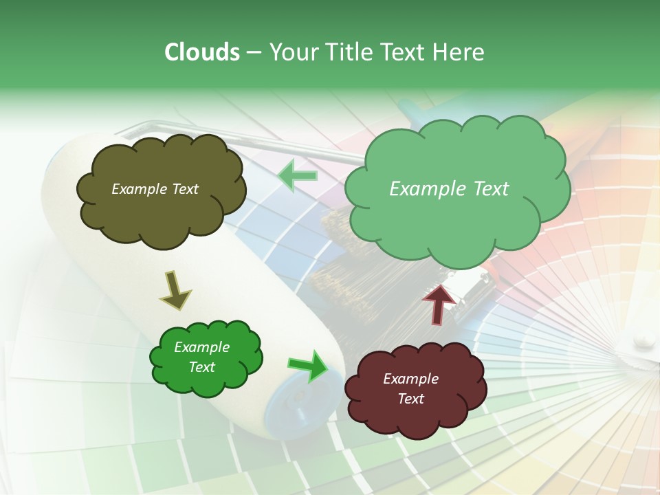 A Group Of Paint Brushes And A Paint Roller On A White Background PowerPoint Template