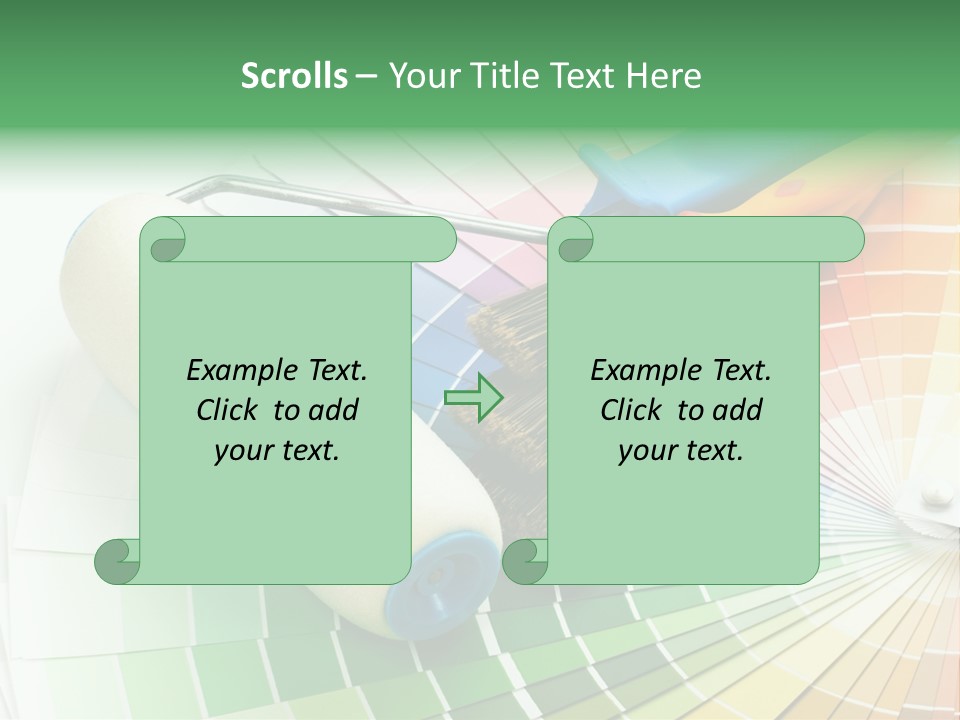 A Group Of Paint Brushes And A Paint Roller On A White Background PowerPoint Template