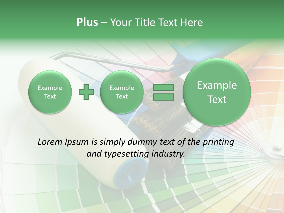 A Group Of Paint Brushes And A Paint Roller On A White Background PowerPoint Template