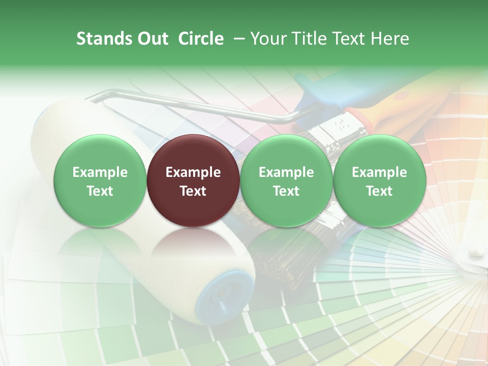 A Group Of Paint Brushes And A Paint Roller On A White Background PowerPoint Template