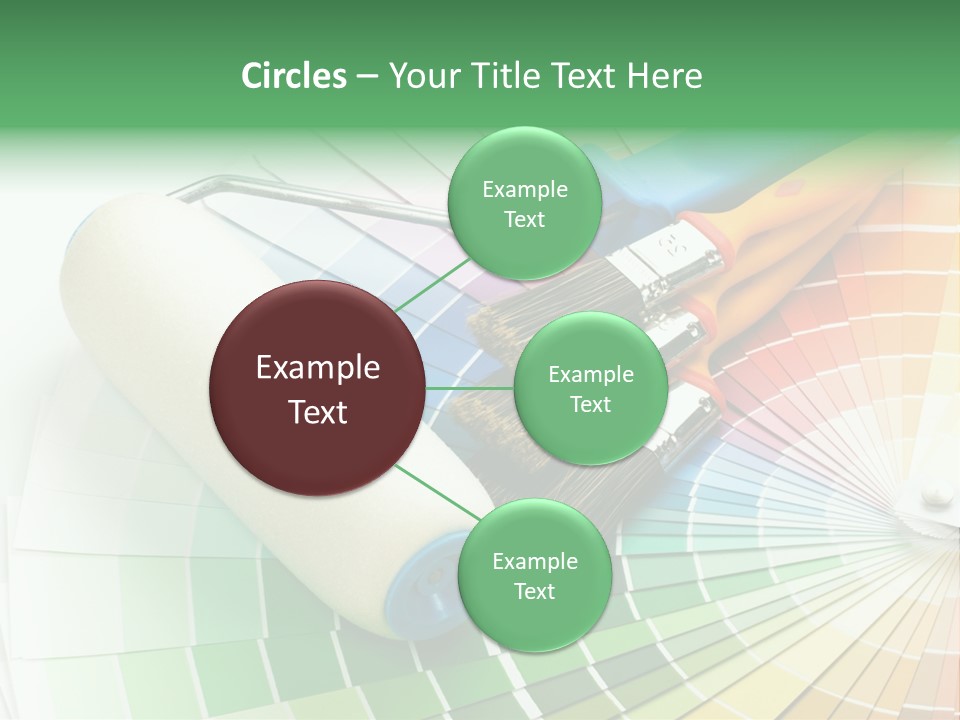 A Group Of Paint Brushes And A Paint Roller On A White Background PowerPoint Template