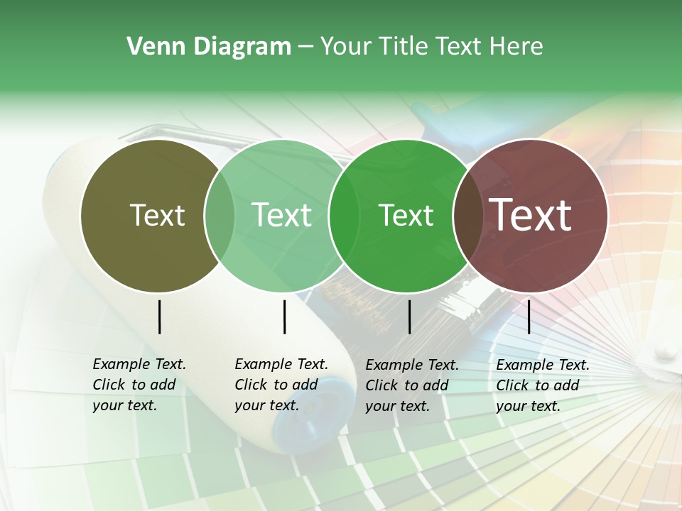 A Group Of Paint Brushes And A Paint Roller On A White Background PowerPoint Template